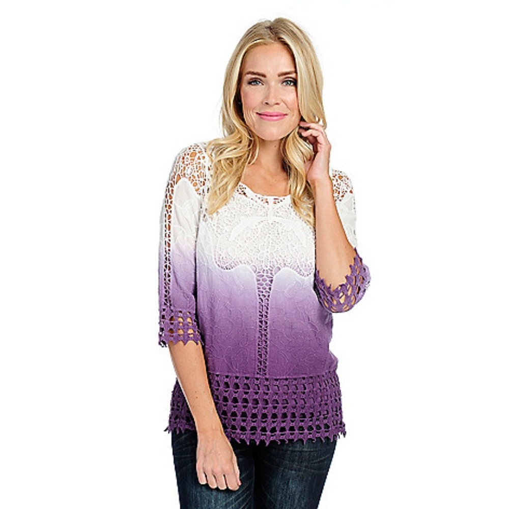 Indigo Thread Co. Woven & Crocheted Lace Top *NEW*